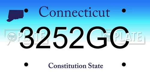 3252GC Connecticut License Plate