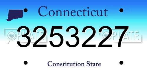 3253227 Connecticut License Plate
