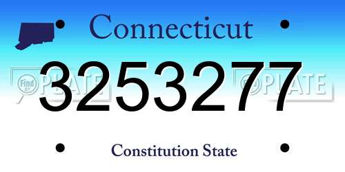 3253277 Connecticut License Plate