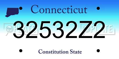32532Z2 Connecticut License Plate