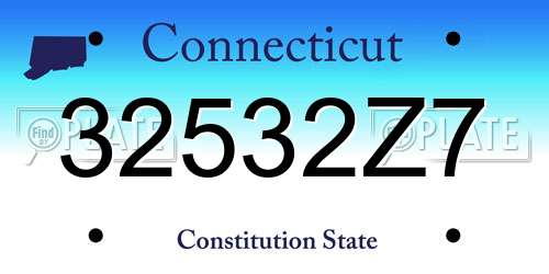 32532Z7 Connecticut License Plate