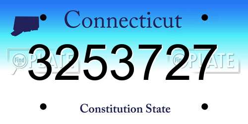 3253727 Connecticut License Plate