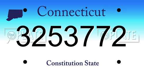 3253772 Connecticut License Plate
