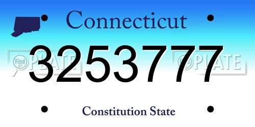 3253777 Connecticut License Plate