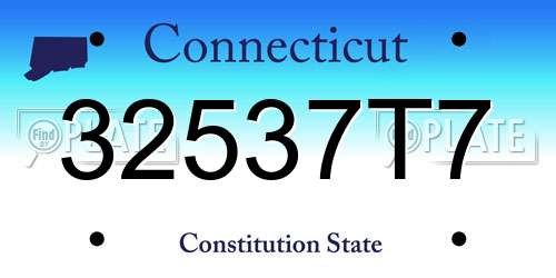 32537T7 Connecticut License Plate