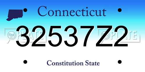 32537Z2 Connecticut License Plate