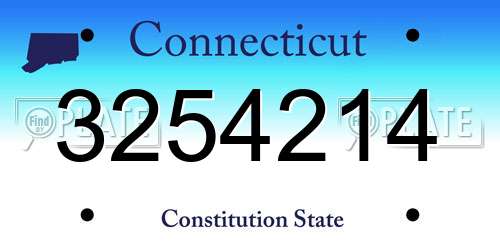 3254214 Connecticut License Plate