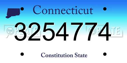3254774 Connecticut License Plate