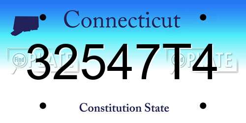 32547T4 Connecticut License Plate