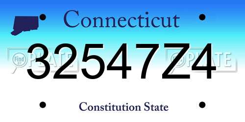32547Z4 Connecticut License Plate