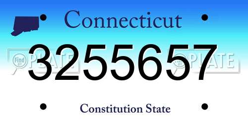 3255657 Connecticut License Plate