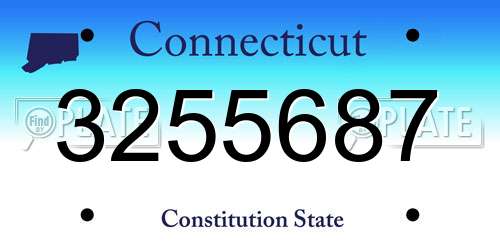 3255687 Connecticut License Plate
