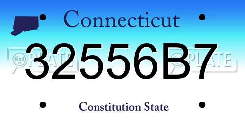 32556B7 Connecticut License Plate