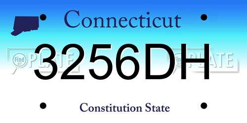 3256DH Connecticut License Plate