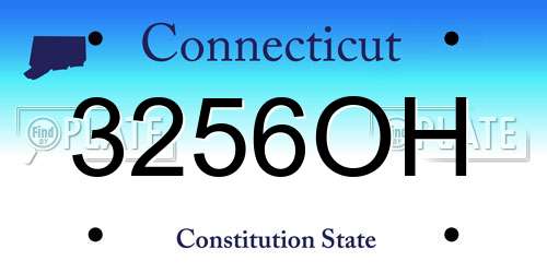 3256OH Connecticut License Plate