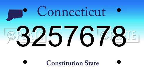 3257678 Connecticut License Plate