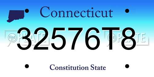 32576T8 Connecticut License Plate