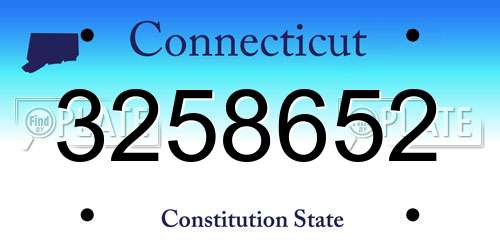 3258652 Connecticut License Plate