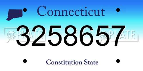 3258657 Connecticut License Plate