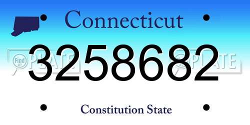 3258682 Connecticut License Plate