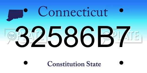 32586B7 Connecticut License Plate