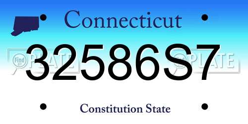 32586S7 Connecticut License Plate
