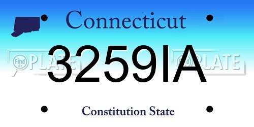 3259IA Connecticut License Plate