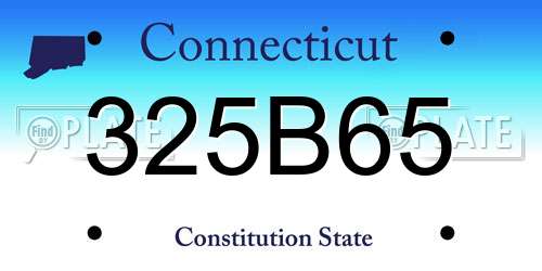 325B65 Connecticut License Plate