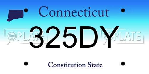 325DY Connecticut License Plate