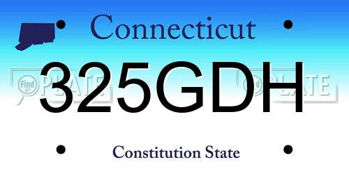 325GDH Connecticut License Plate