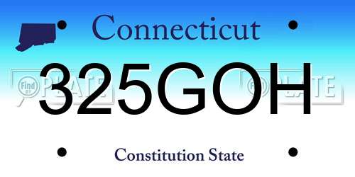 325GOH Connecticut License Plate