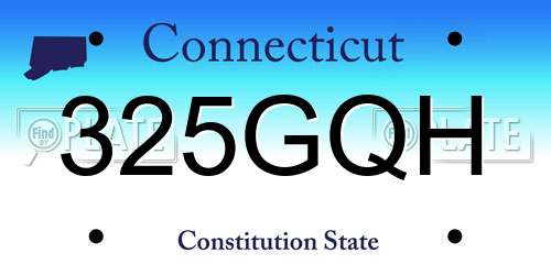 325GQH Connecticut License Plate