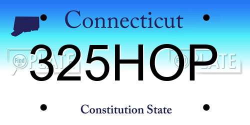 325HOP Connecticut License Plate