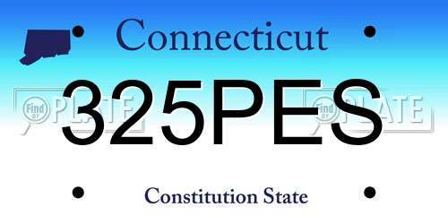 325PES Connecticut License Plate