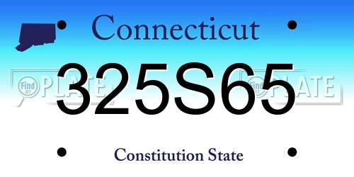 325S65 Connecticut License Plate