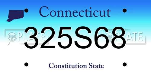 325S68 Connecticut License Plate