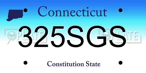 325SGS Connecticut License Plate