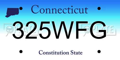 325WFG Connecticut License Plate