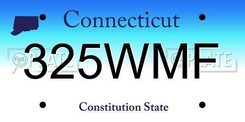 325WMF Connecticut License Plate