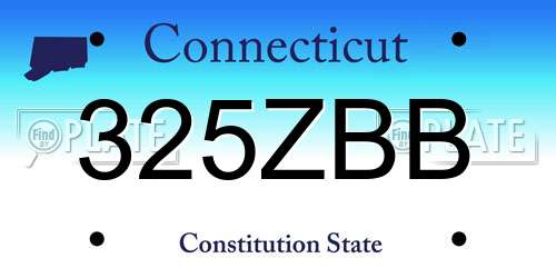 325ZBB Connecticut License Plate