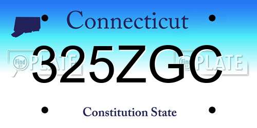 325ZGC Connecticut License Plate