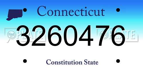 3260476 Connecticut License Plate