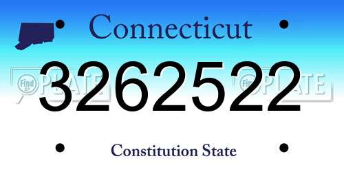 3262522 Connecticut License Plate
