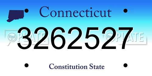 3262527 Connecticut License Plate