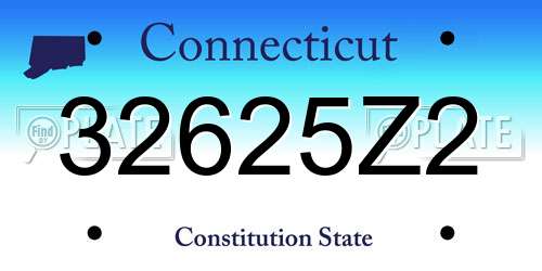 32625Z2 Connecticut License Plate