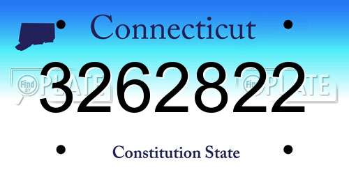3262822 Connecticut License Plate
