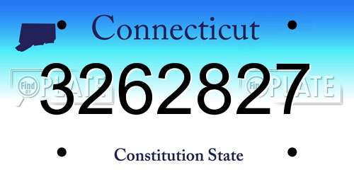 3262827 Connecticut License Plate