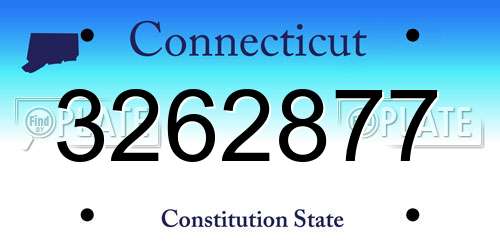 3262877 Connecticut License Plate