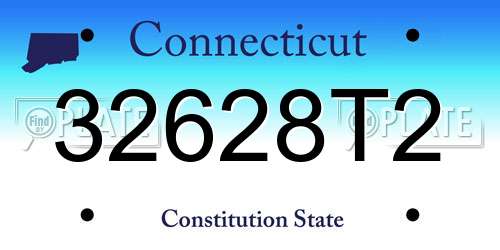 32628T2 Connecticut License Plate