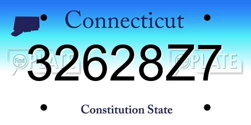32628Z7 Connecticut License Plate